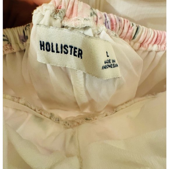 NWT HOLLISTER Floral Maxi Dress Size L White Pink - Picture 4 of 7